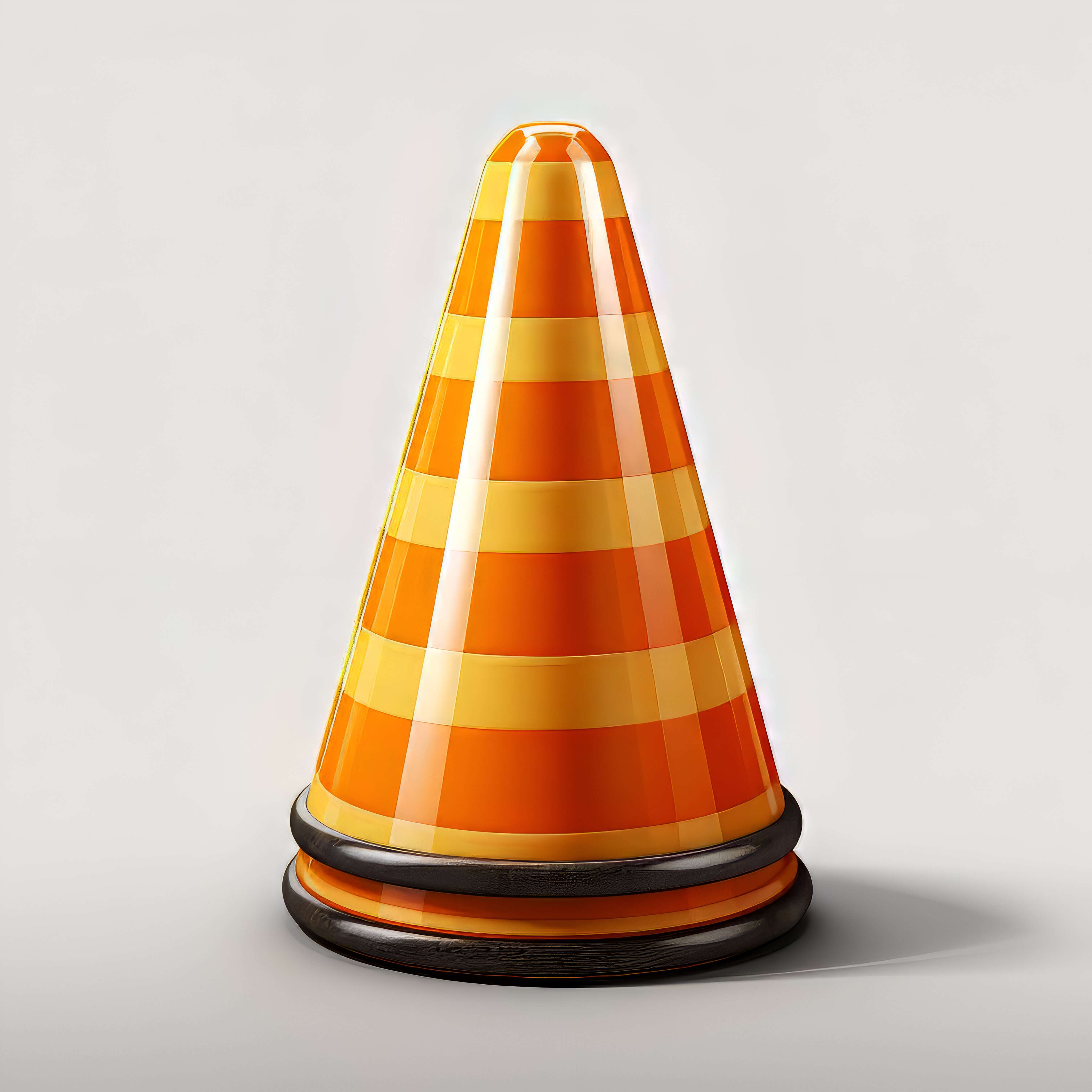 Traffic cone isolated on white background. 3d illustration. Eps 10.